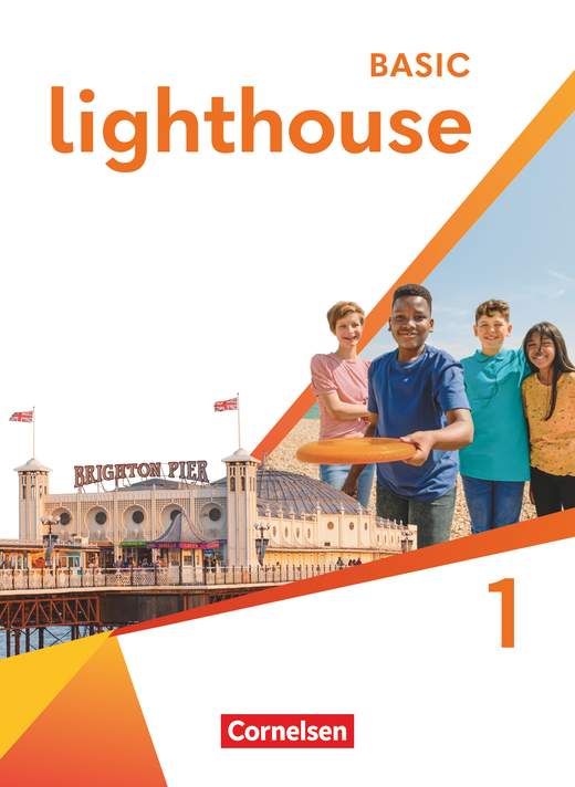 Cover of 'BASIC lighthouse 1' textbook by Olivia Wintgens, published by Cornelsen.